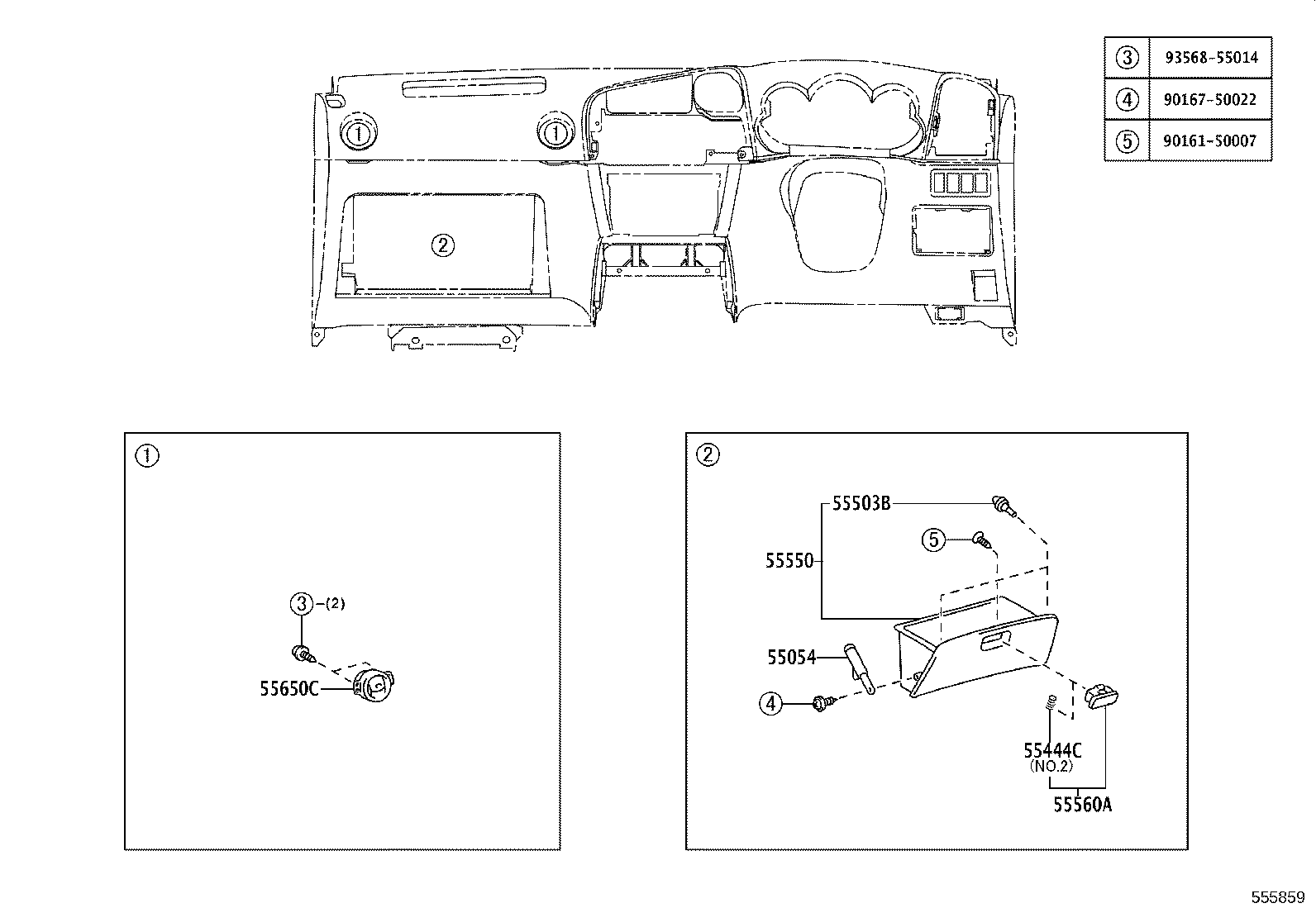55405-01050 PANEL SUB-ASSY, INSTRUMENT CLUSTER FINISH, CENTER product image