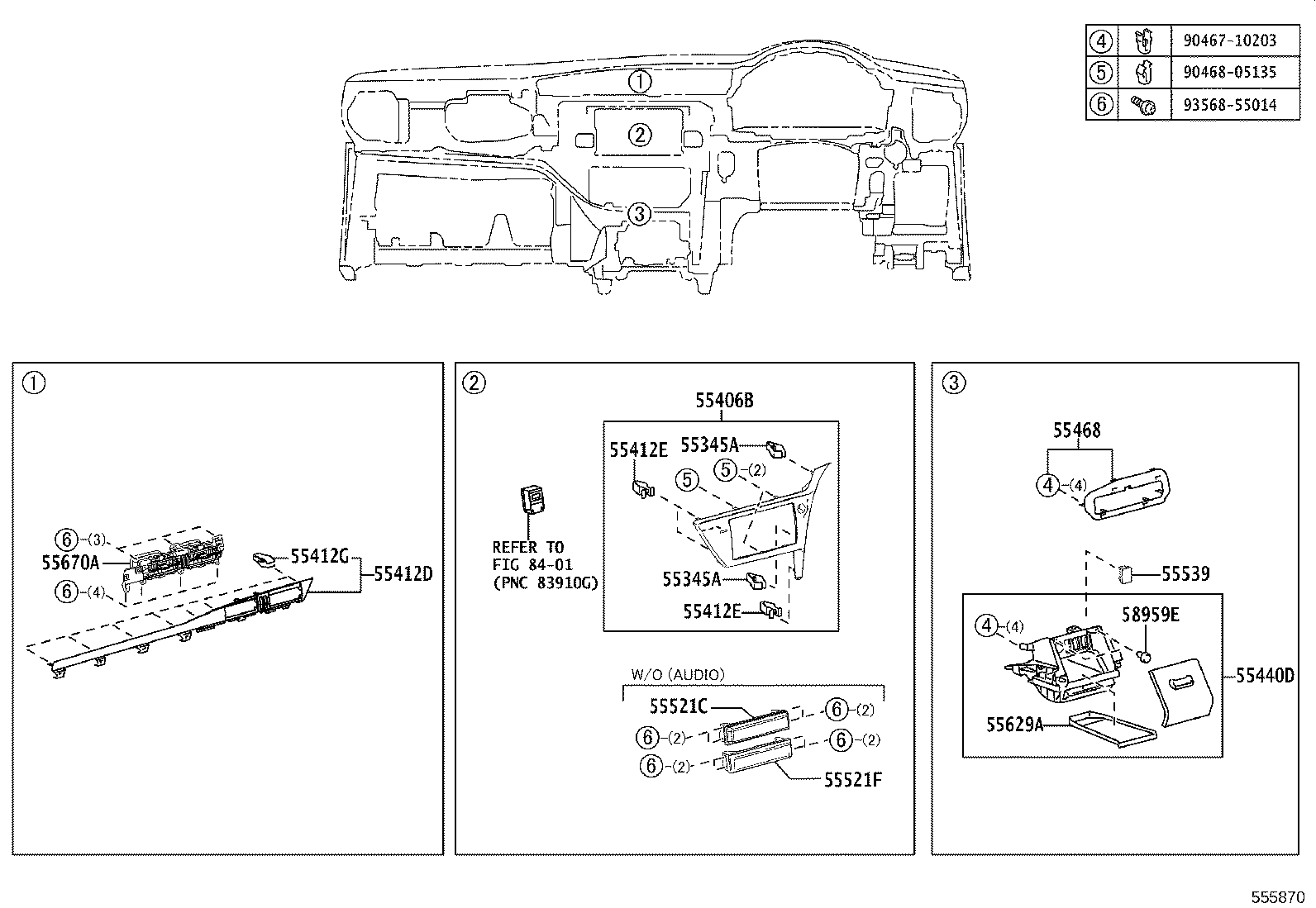 55406-12640 PANEL SUB-ASSY, INSTRUMENT CLUSTER FINISH, LOWER CENTER product image