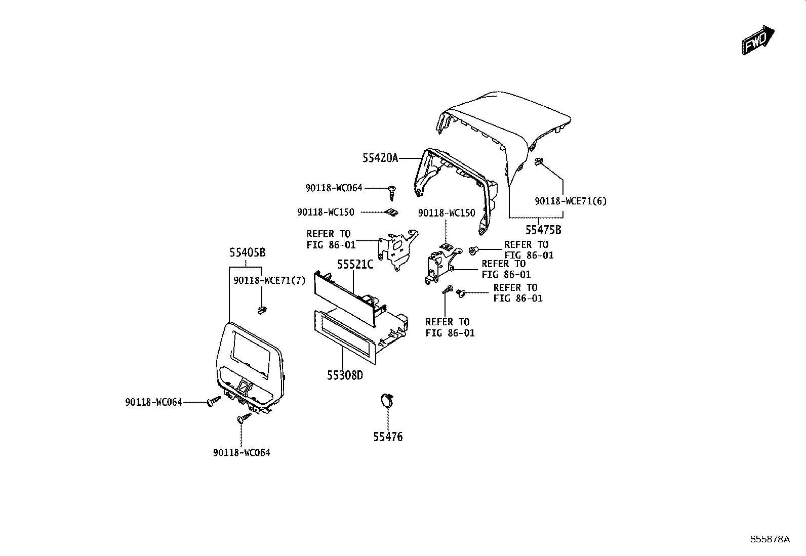 55302-WC009 PANEL SUB-ASSY, INSTRUMENT, UPPER product image