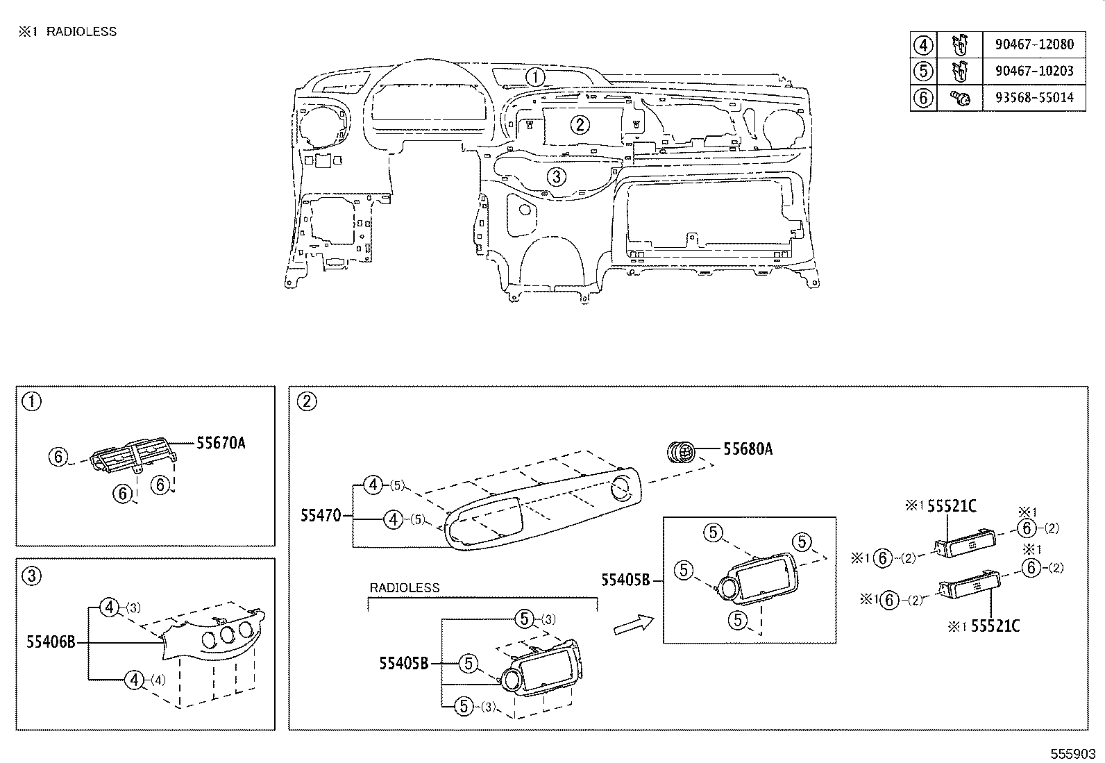 55054-52020 STOPPER SUB-ASSY, GLOVE COMPARTMENT DOOR product image