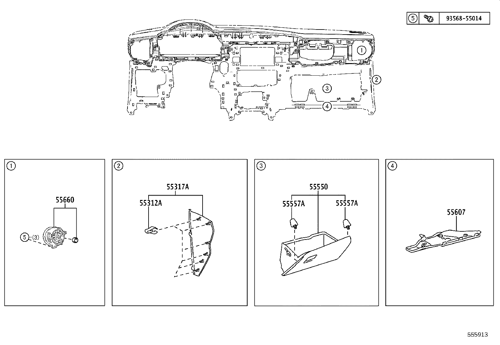 55405-02D00 PANEL SUB-ASSY, INSTRUMENT CLUSTER FINISH, CENTER product image