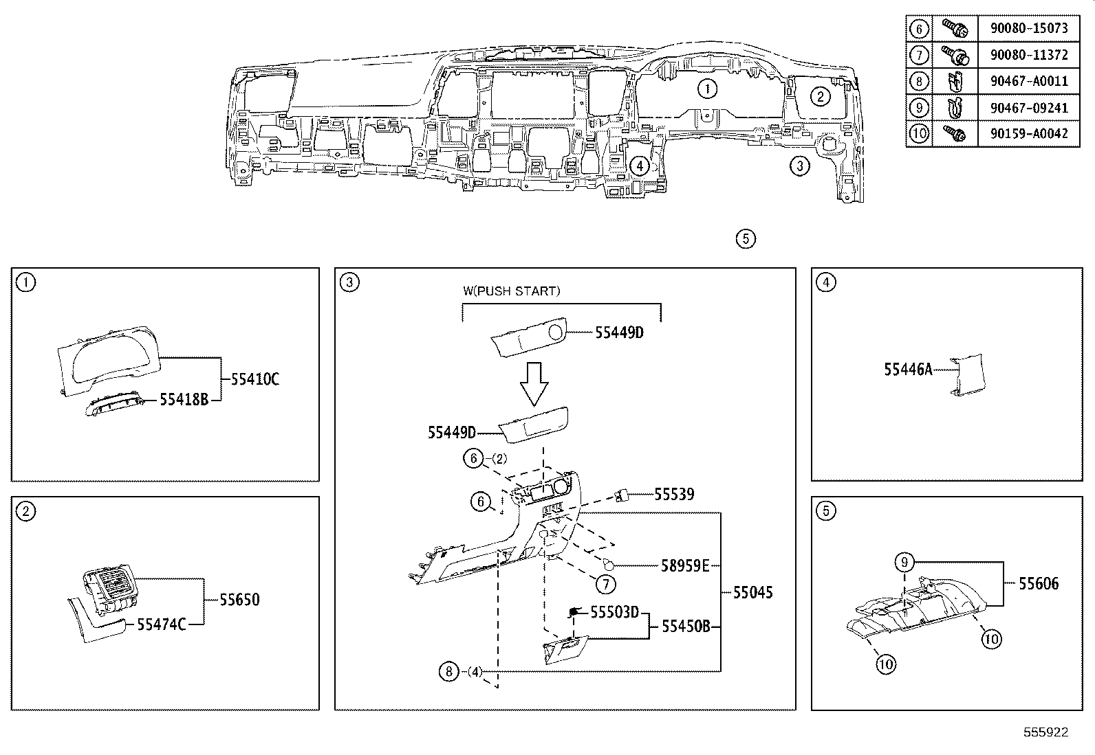 55306-0E070 BRACE SUB-ASSY, INSTRUMENT PANEL, NO.1 product image