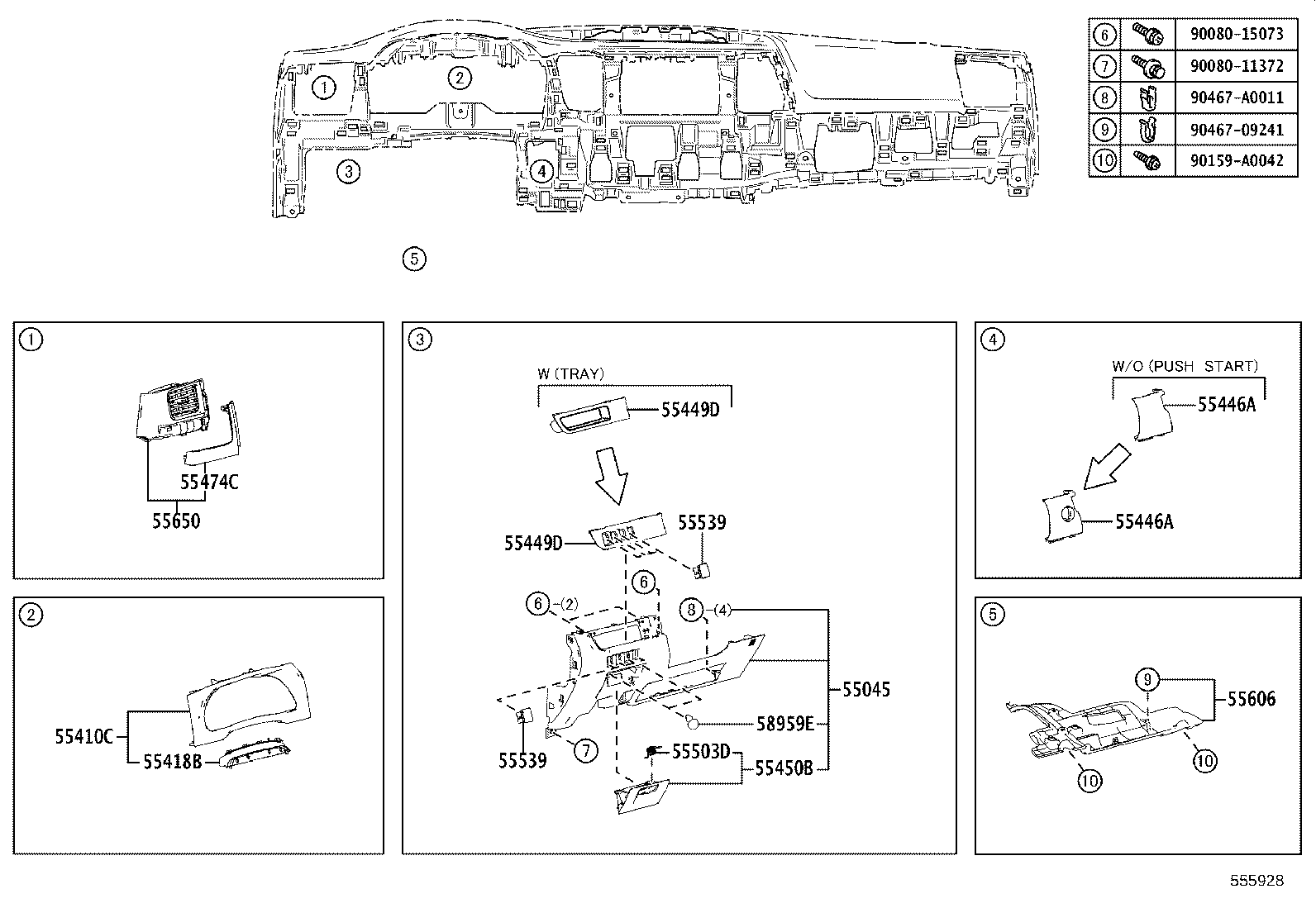 55306-0E070 BRACE SUB-ASSY, INSTRUMENT PANEL, NO.1 product image