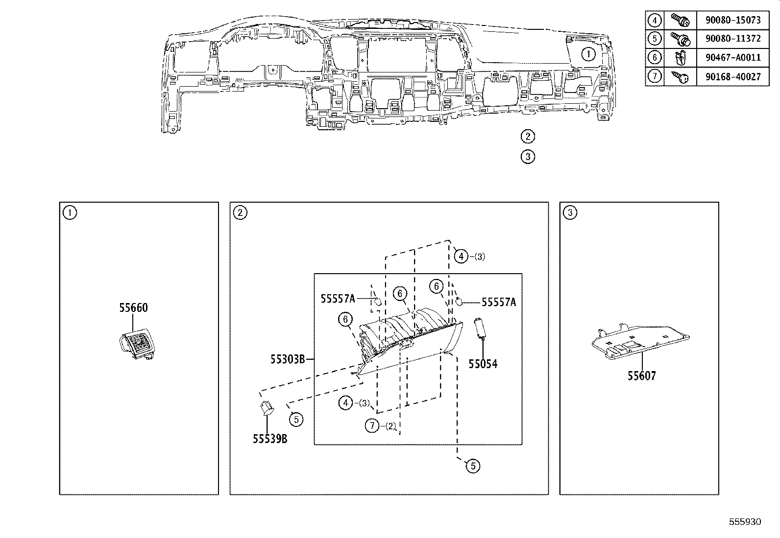 55306-0E070 BRACE SUB-ASSY, INSTRUMENT PANEL, NO.1 product image