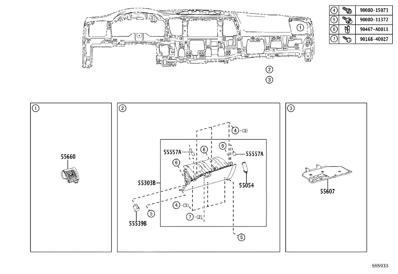 55306-0E070 BRACE SUB-ASSY, INSTRUMENT PANEL, NO.1 product image