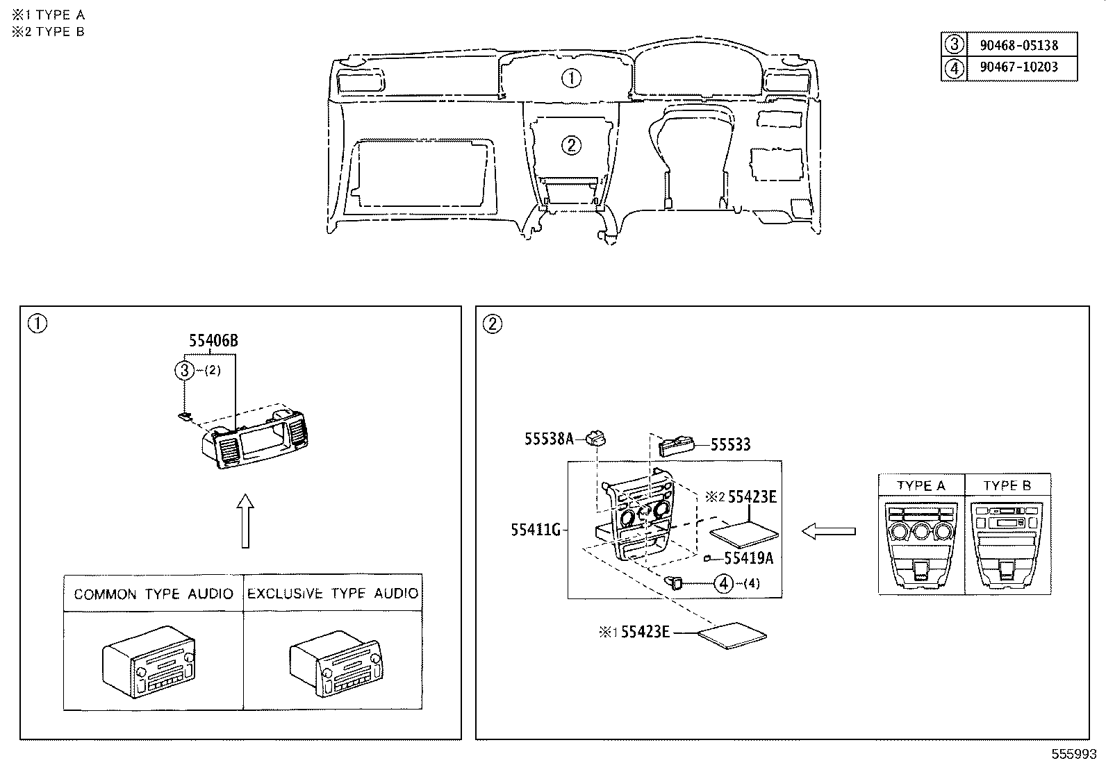 55308-12300 BRACKET SUB-ASSY, INSTRUMENT PANEL, CENTER product image
