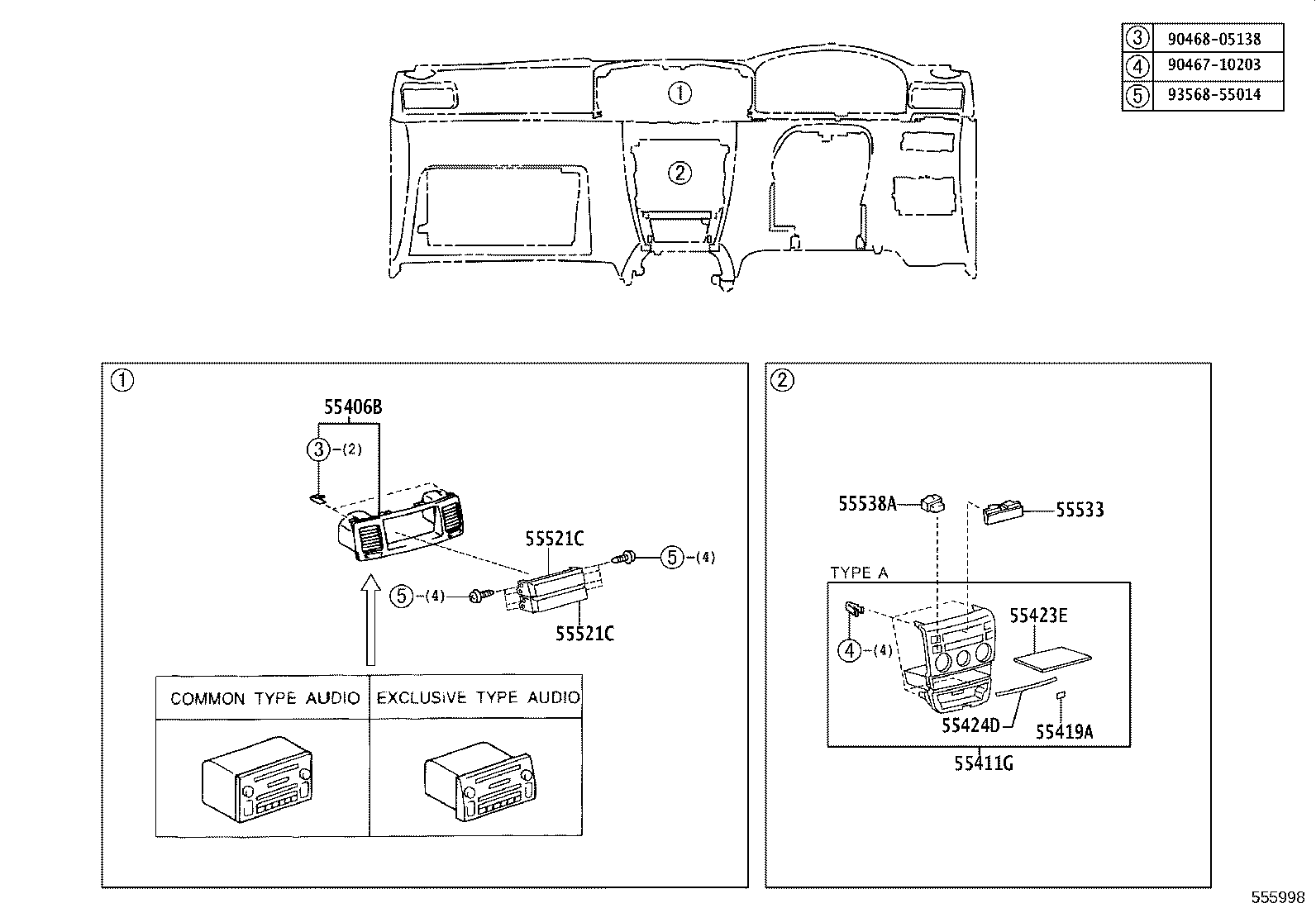 55308-12300 BRACKET SUB-ASSY, INSTRUMENT PANEL, CENTER product image