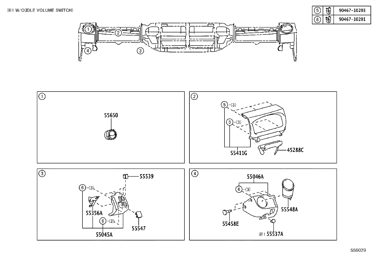 55306-37101 BRACE SUB-ASSY, INSTRUMENT PANEL, NO.1 product image
