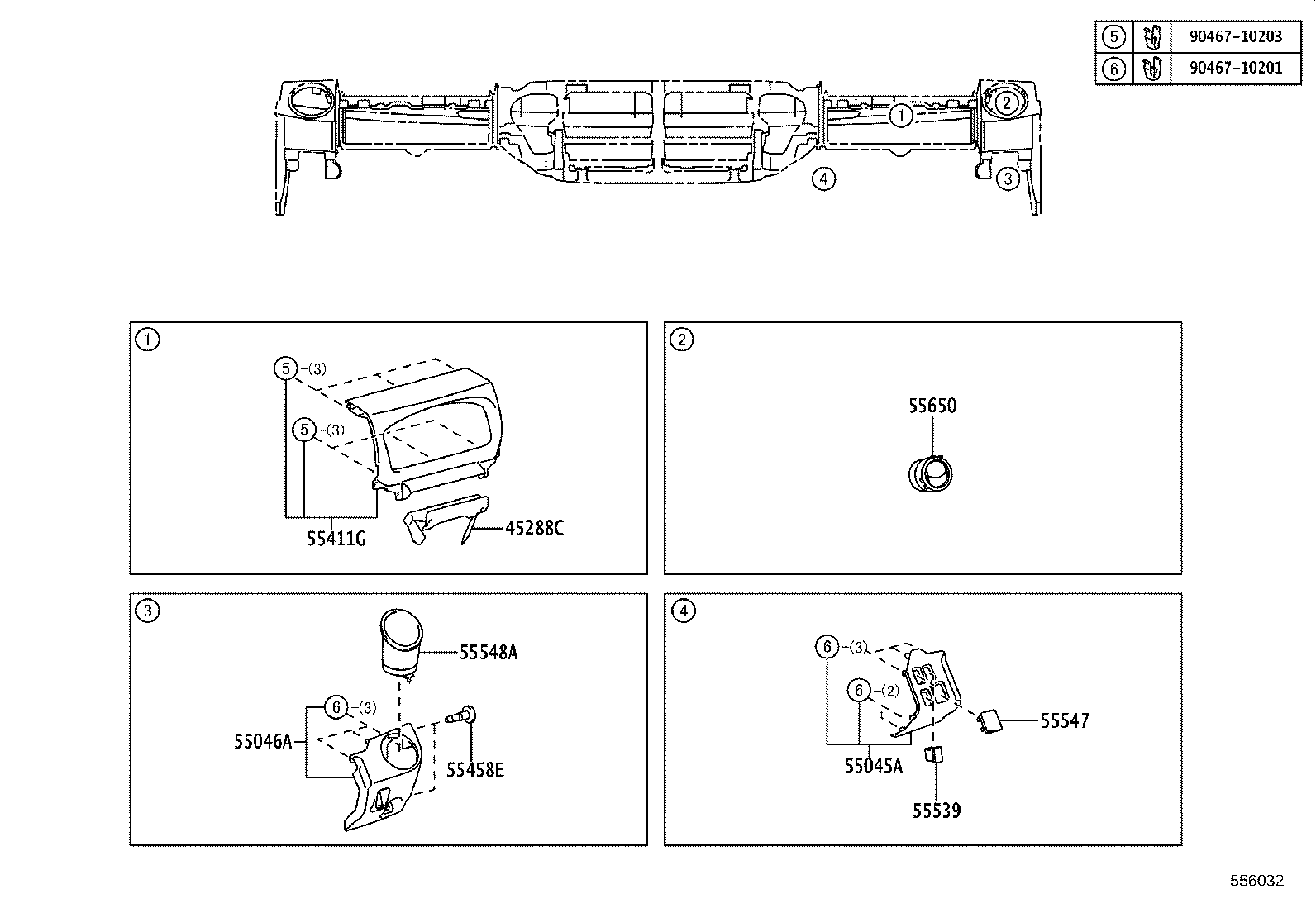 55306-37101 BRACE SUB-ASSY, INSTRUMENT PANEL, NO.1 product image