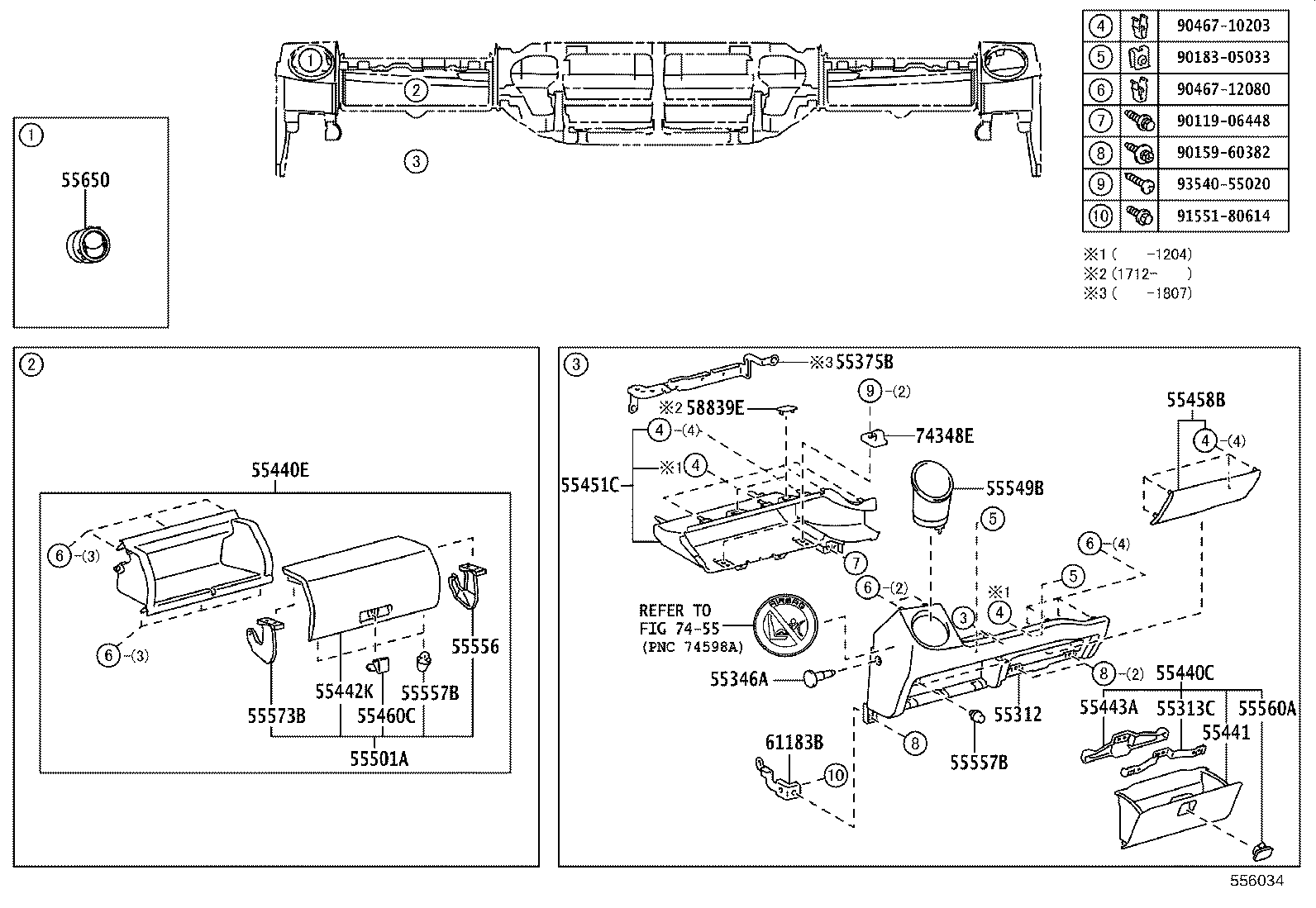 55306-37101 BRACE SUB-ASSY, INSTRUMENT PANEL, NO.1 product image