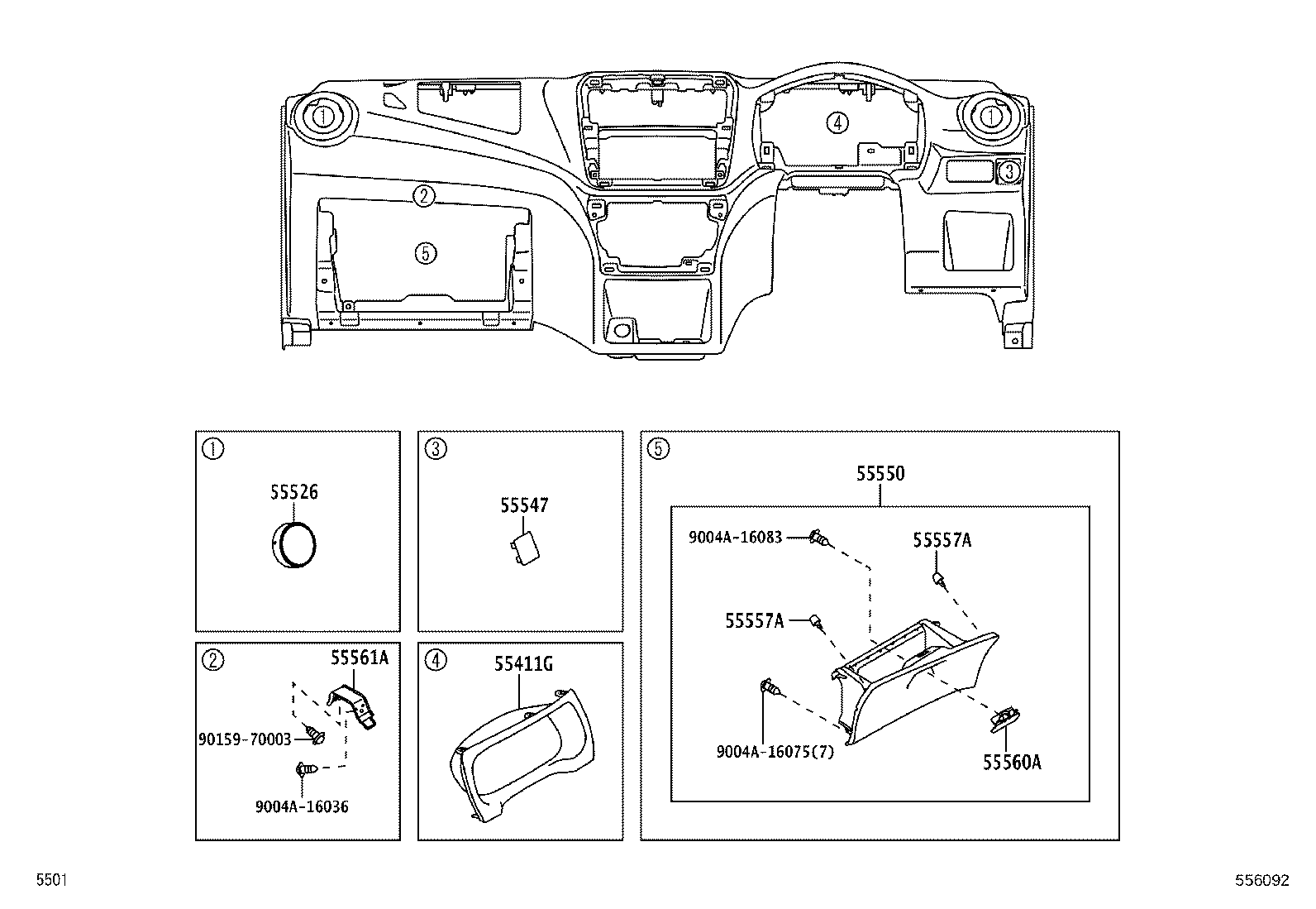 55355-BZ100 CUSHION, INSTRUMENT PANEL, NO.1 product image