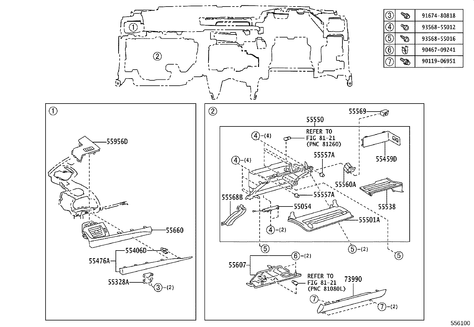 55302-76121-C0 PANEL SUB-ASSY, INSTRUMENT, UPPER product image