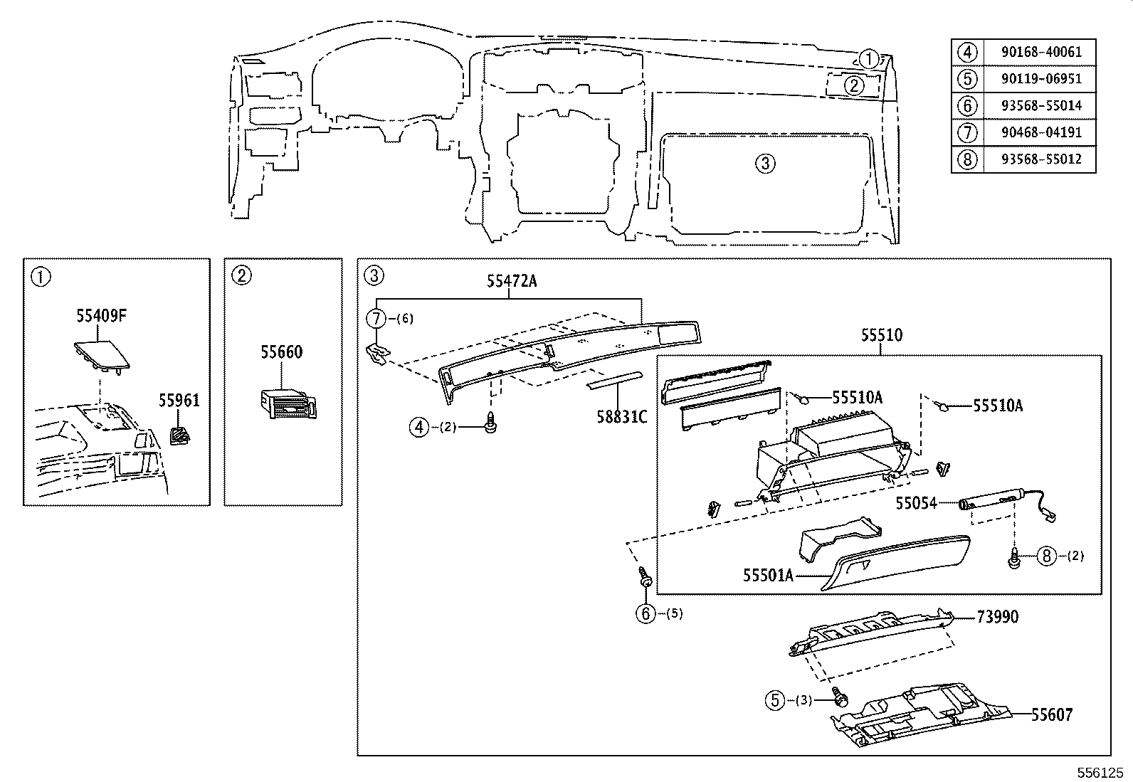 55054-0N010 STOPPER SUB-ASSY, GLOVE COMPARTMENT DOOR product image