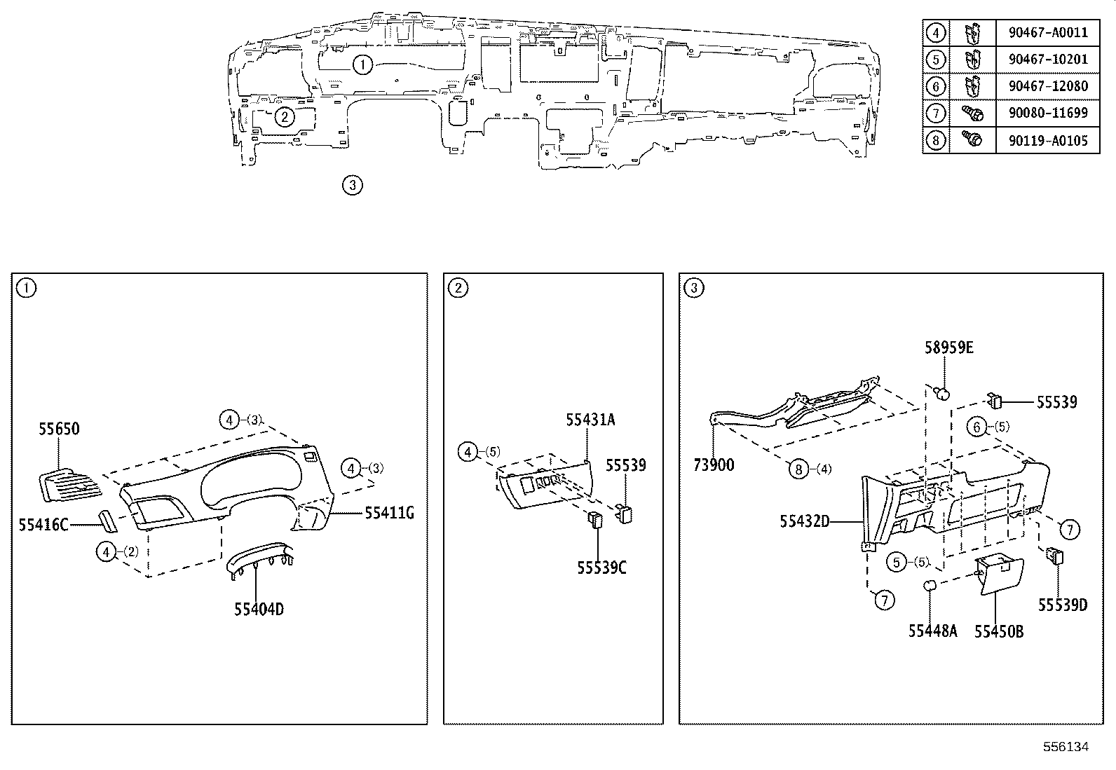 55042-08040-B1 DOOR SUB-ASSY, INSTRUMENT PANEL BOX, NO.2 product image