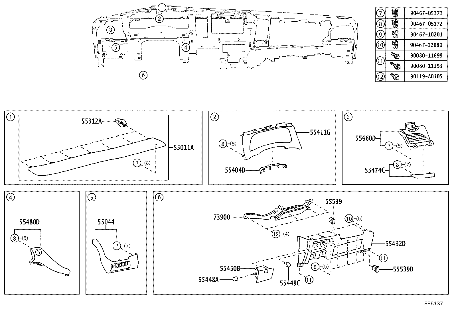 55042-08030-B0 DOOR SUB-ASSY, INSTRUMENT PANEL BOX, NO.2 product image