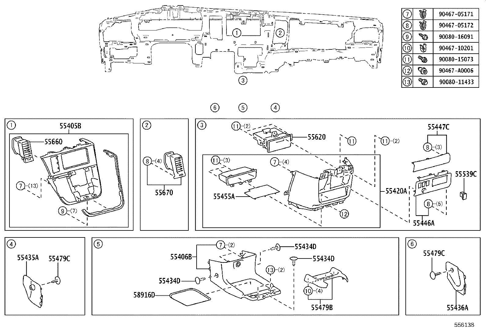 55042-08030-B0 DOOR SUB-ASSY, INSTRUMENT PANEL BOX, NO.2 product image