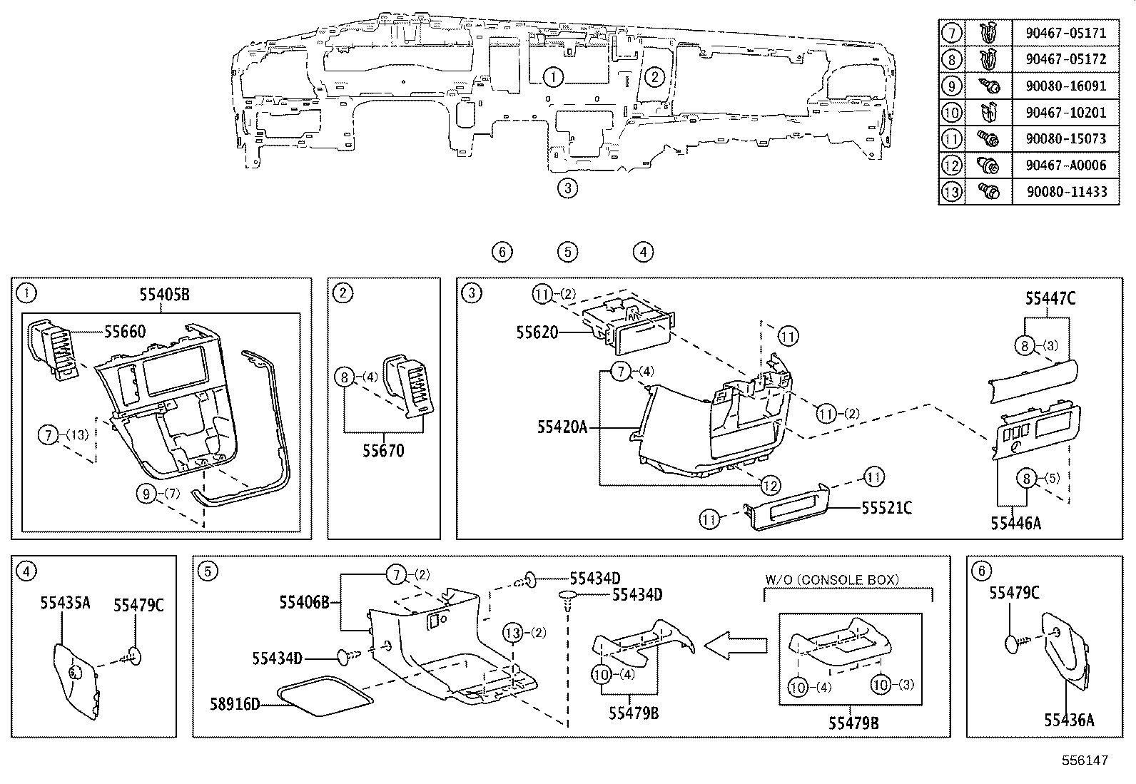 55042-08030-B0 DOOR SUB-ASSY, INSTRUMENT PANEL BOX, NO.2 product image