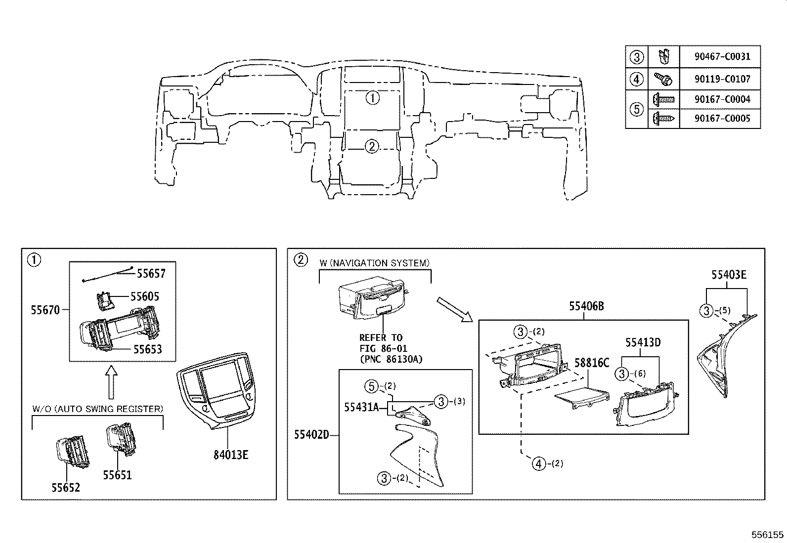 55044-0N010-C0 PANEL SUB-ASSY, INSTRUMENT PANEL FINISH, UPPER product image