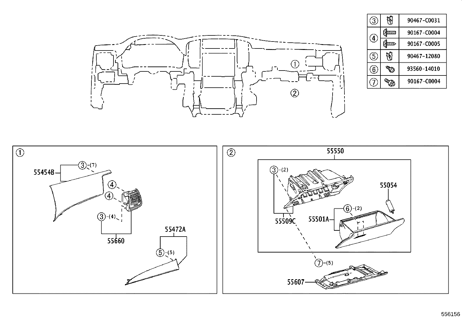 55044-0N010-C0 PANEL SUB-ASSY, INSTRUMENT PANEL FINISH, UPPER product image