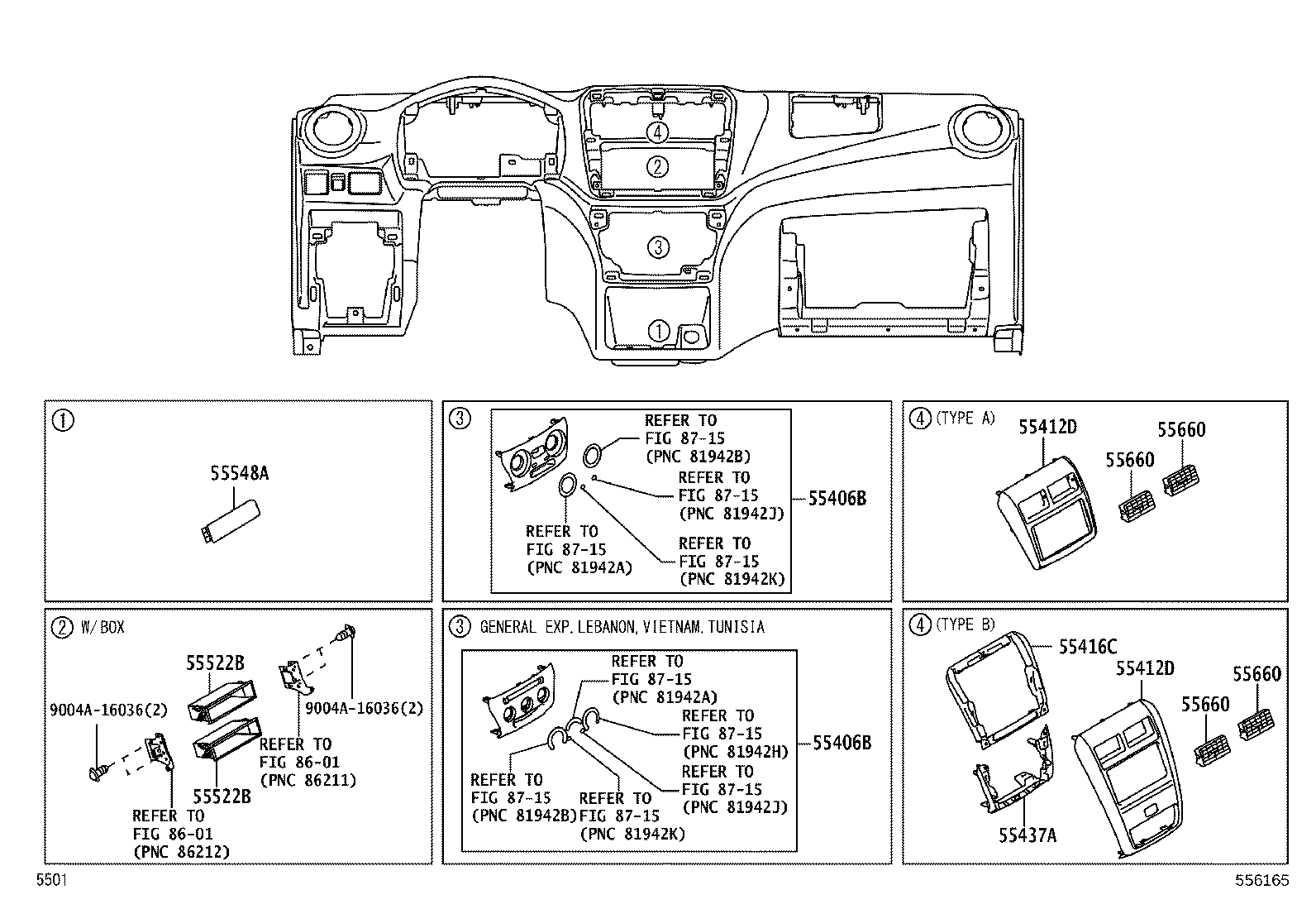 55355-BZ100 CUSHION, INSTRUMENT PANEL, NO.1 product image