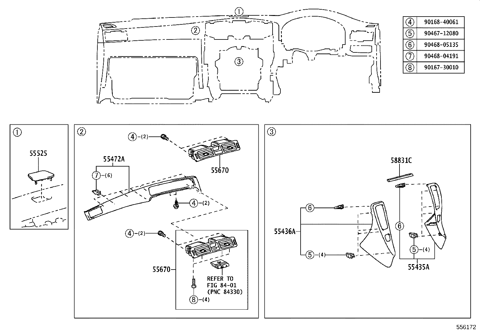 55054-30030 STOPPER SUB-ASSY, GLOVE COMPARTMENT DOOR product image