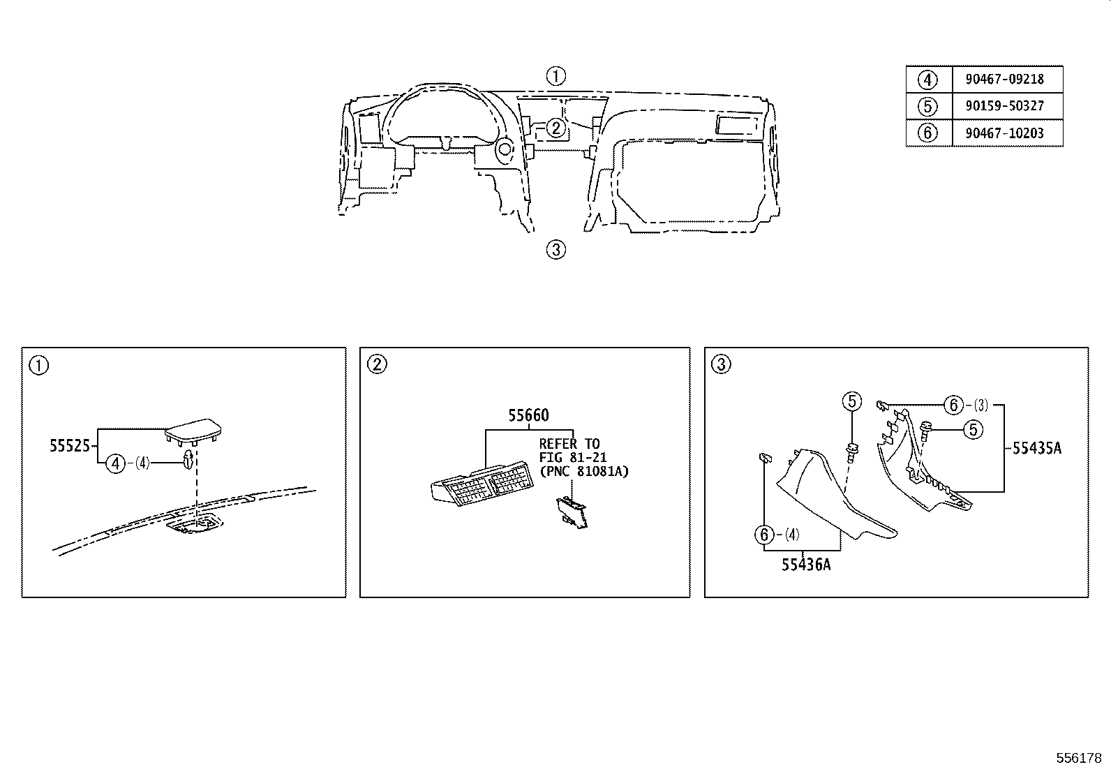 55054-30040 STOPPER SUB-ASSY, GLOVE COMPARTMENT DOOR product image