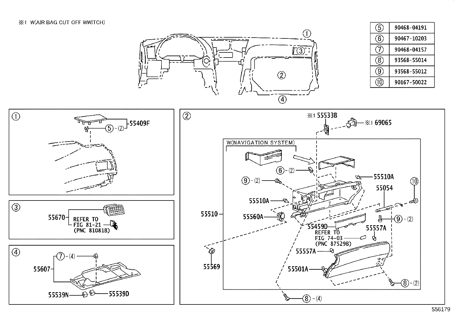 55054-30040 STOPPER SUB-ASSY, GLOVE COMPARTMENT DOOR product image