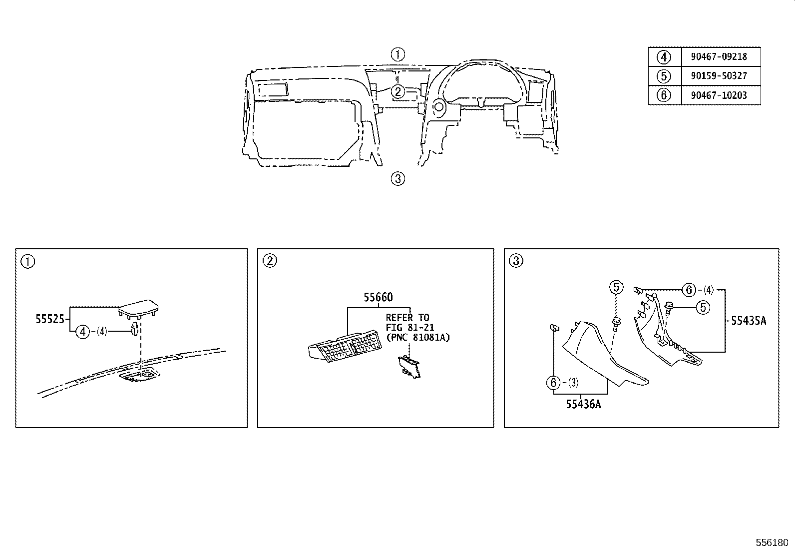 55054-30040 STOPPER SUB-ASSY, GLOVE COMPARTMENT DOOR product image