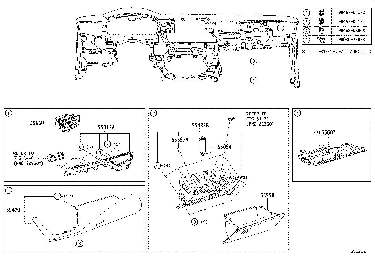 55349-02320 CUSHION, INSTRUMENT PANEL product image