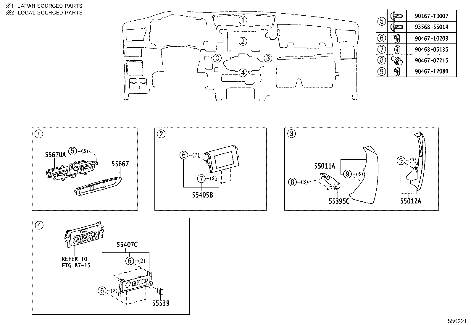 55355-KK030 CUSHION, INSTRUMENT PANEL, NO.1 product image