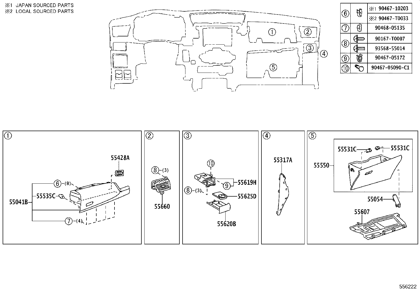 55355-KK030 CUSHION, INSTRUMENT PANEL, NO.1 product image