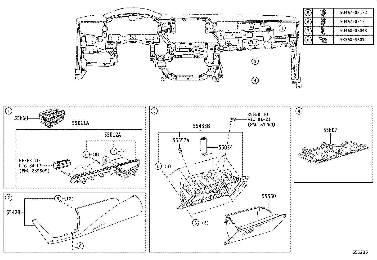 55306-12530 BRACE SUB-ASSY, INSTRUMENT PANEL, NO.1 product image