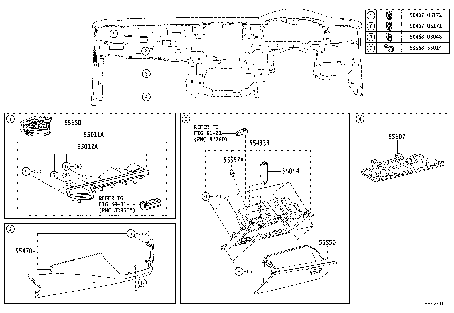 55306-12530 BRACE SUB-ASSY, INSTRUMENT PANEL, NO.1 product image