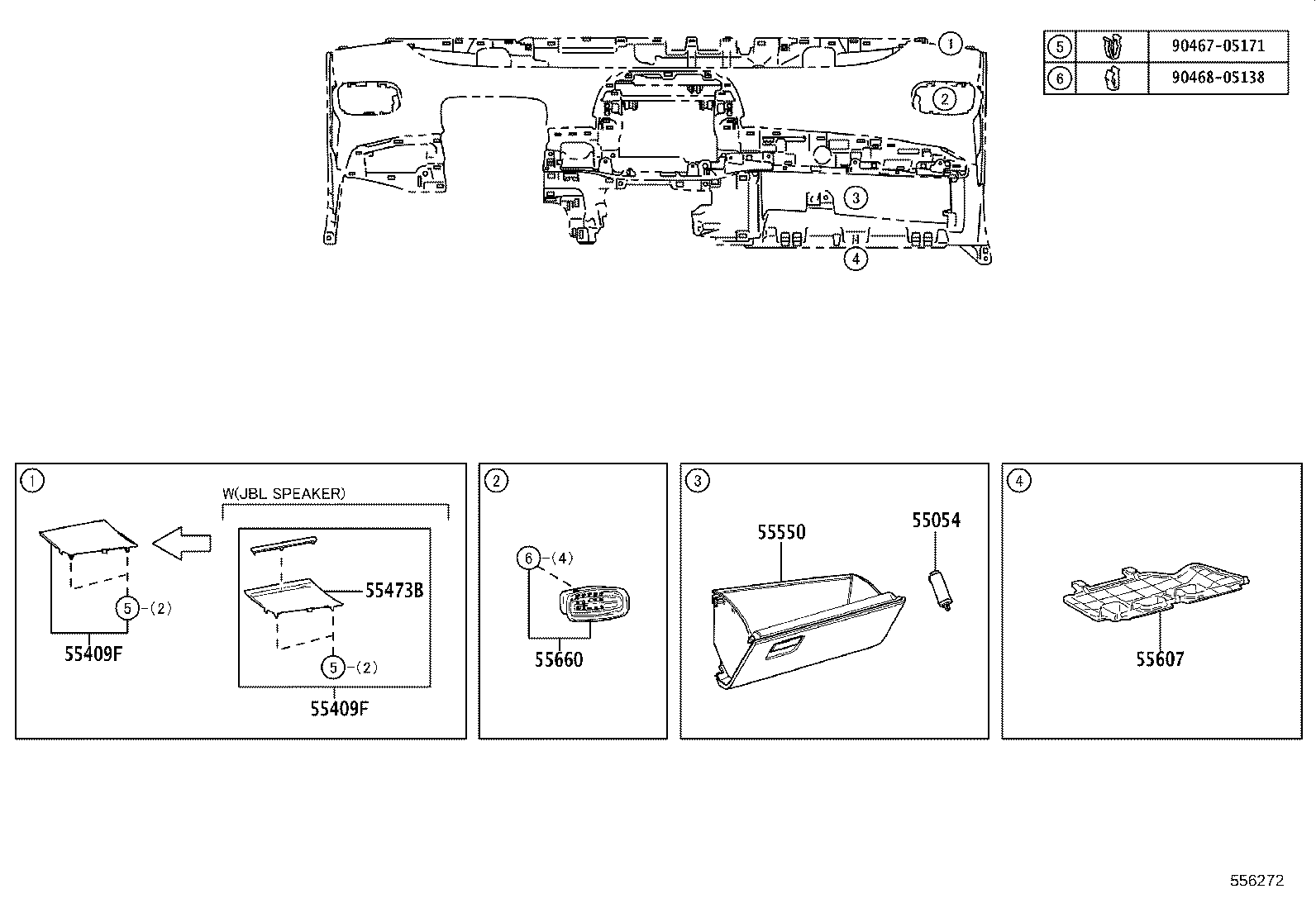 55405-47140-B0 PANEL SUB-ASSY, INSTRUMENT CLUSTER FINISH, CENTER product image