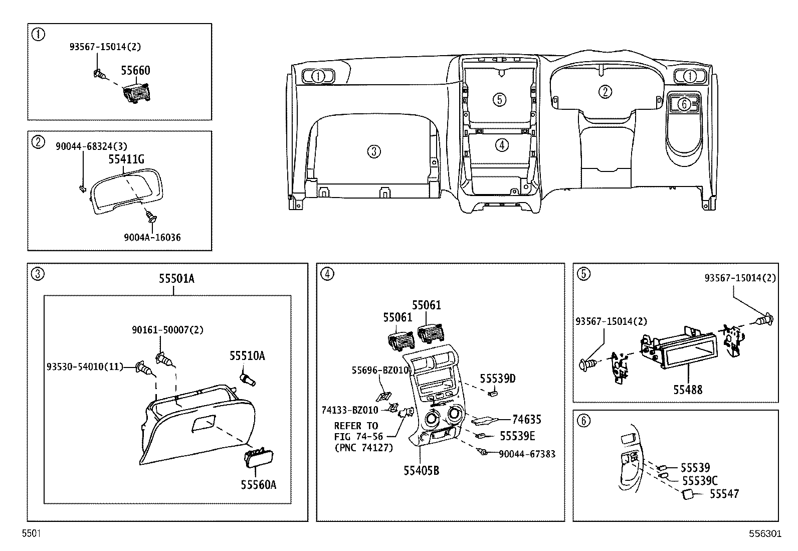 55412-BZ070 PANEL SUB-ASSY, INSTRUMENT CLUSTER FINISH, CENTER product image