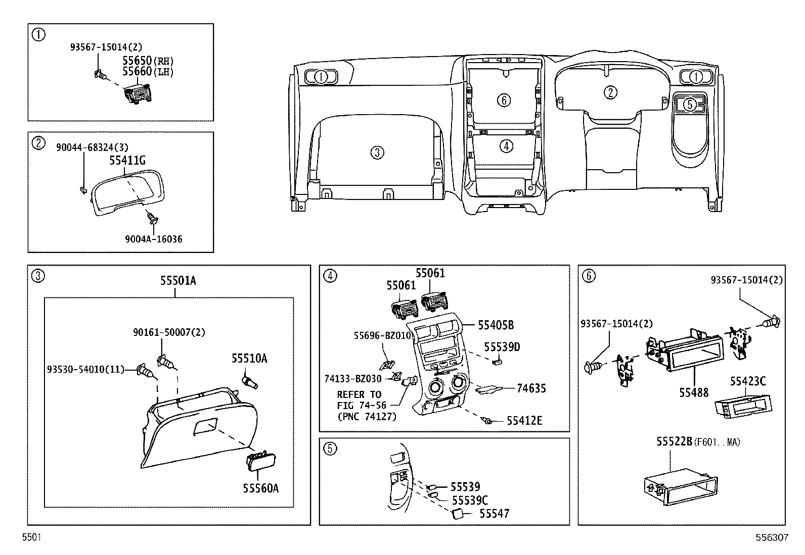 55412-BZ070 PANEL SUB-ASSY, INSTRUMENT CLUSTER FINISH, CENTER product image