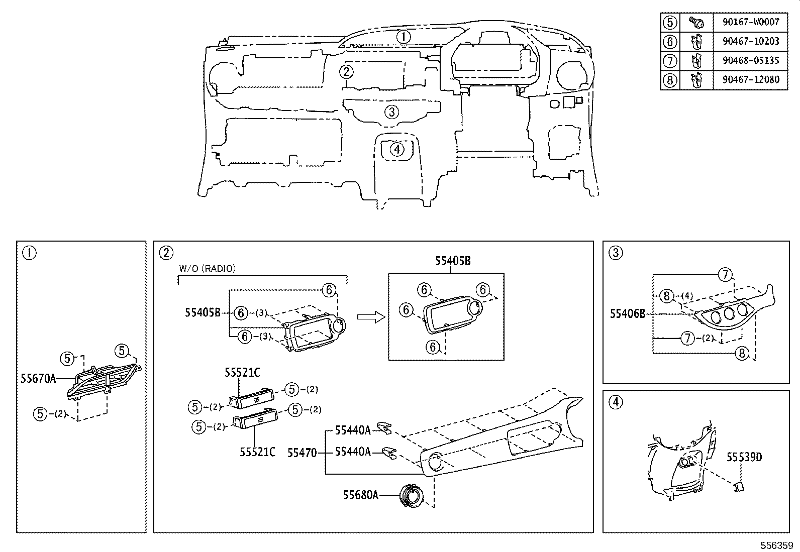 86451-0D040 PANEL SUB-ASSY, INSTRUMENT CLUSTER FINISH, CENTER product image