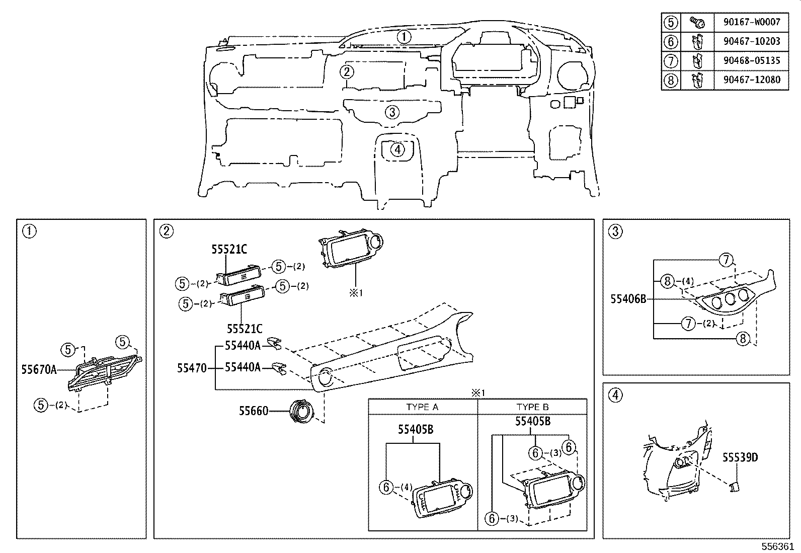86451-0D040 PANEL SUB-ASSY, INSTRUMENT CLUSTER FINISH, CENTER product image