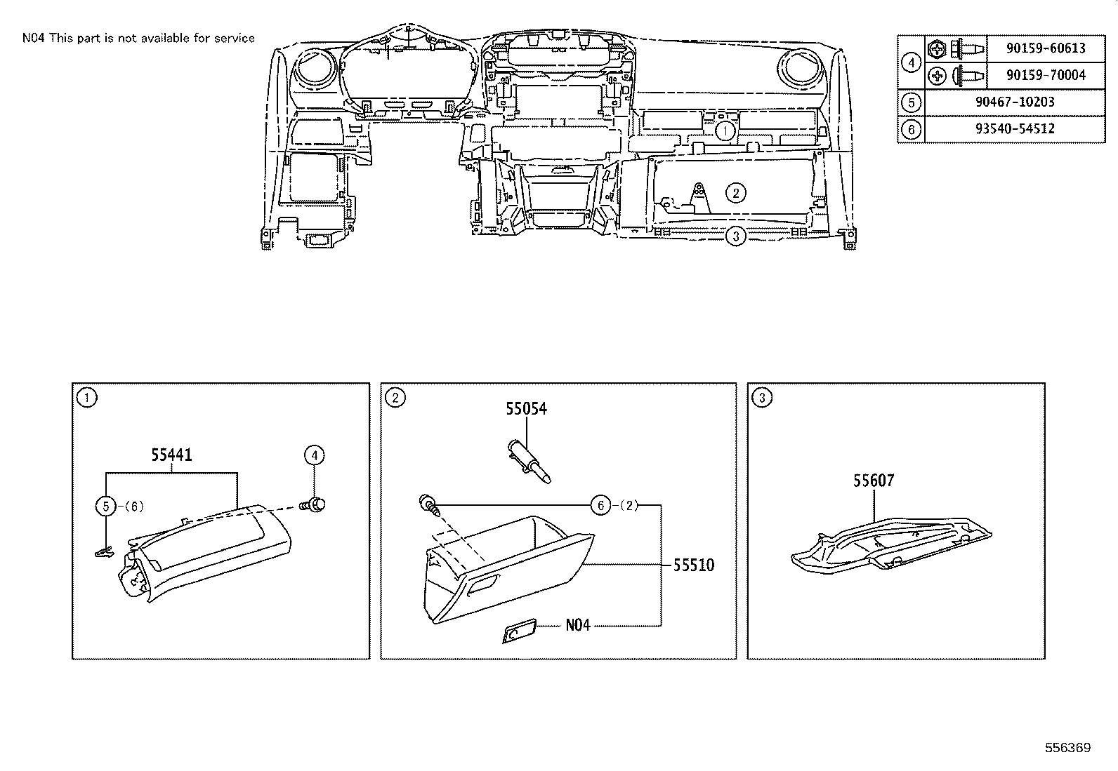 55306-0R020 BRACE SUB-ASSY, INSTRUMENT PANEL, NO.1 product image
