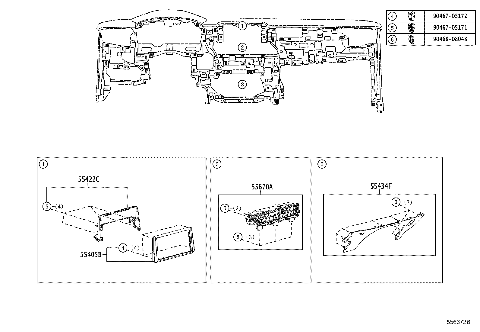 55349-02220 CUSHION, INSTRUMENT PANEL product image
