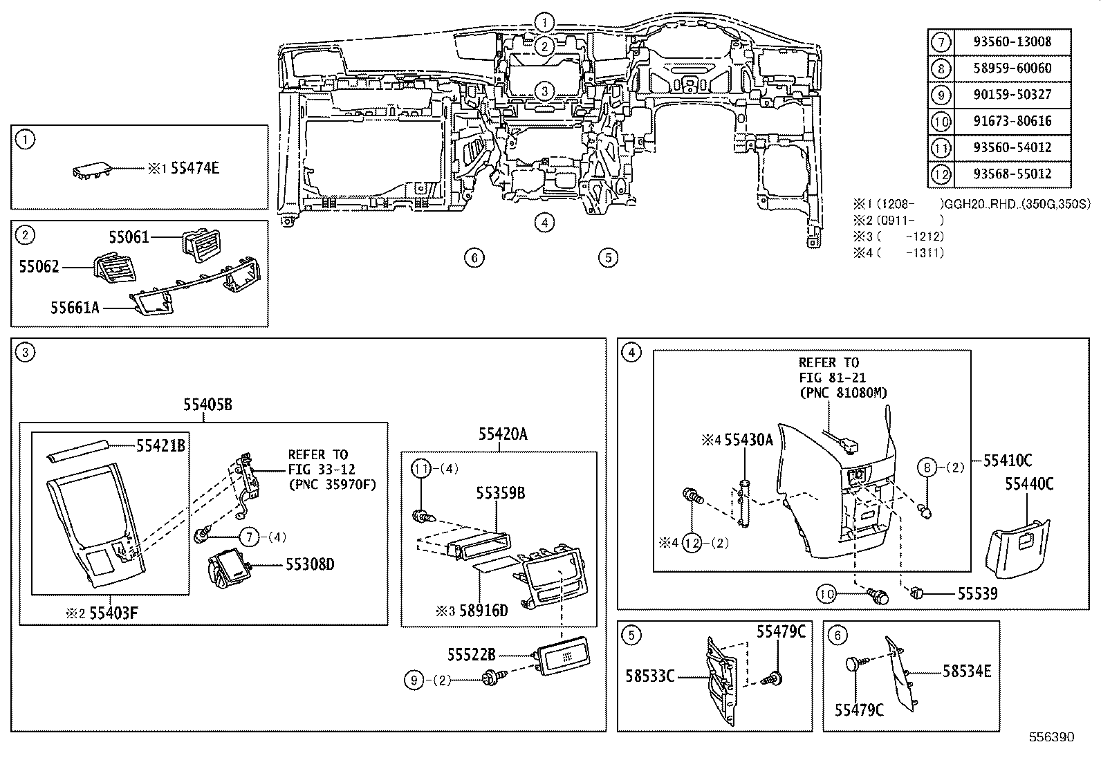 55302-58030-B0 PANEL SUB-ASSY, INSTRUMENT, UPPER product image