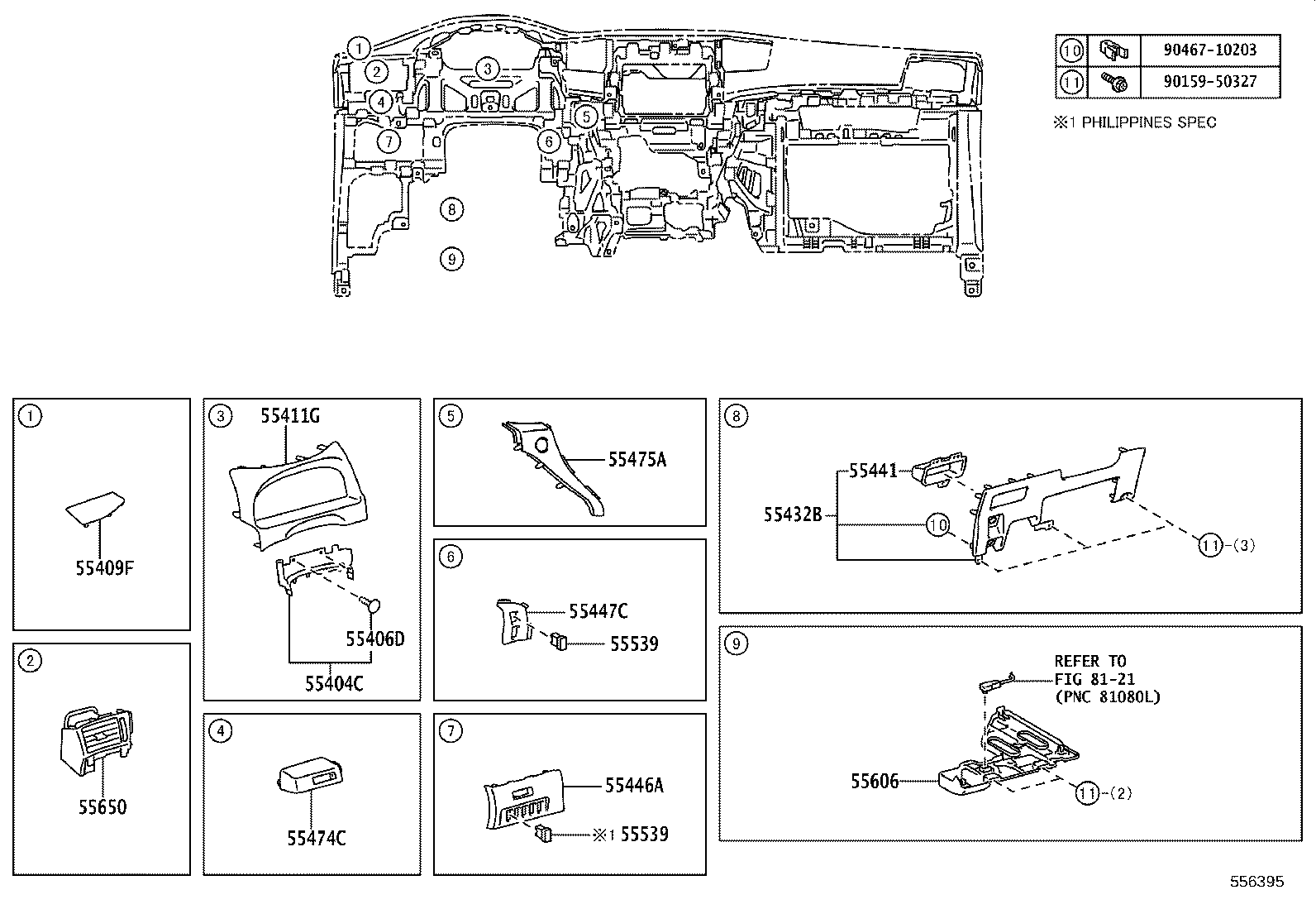 55302-58030-B0 PANEL SUB-ASSY, INSTRUMENT, UPPER product image