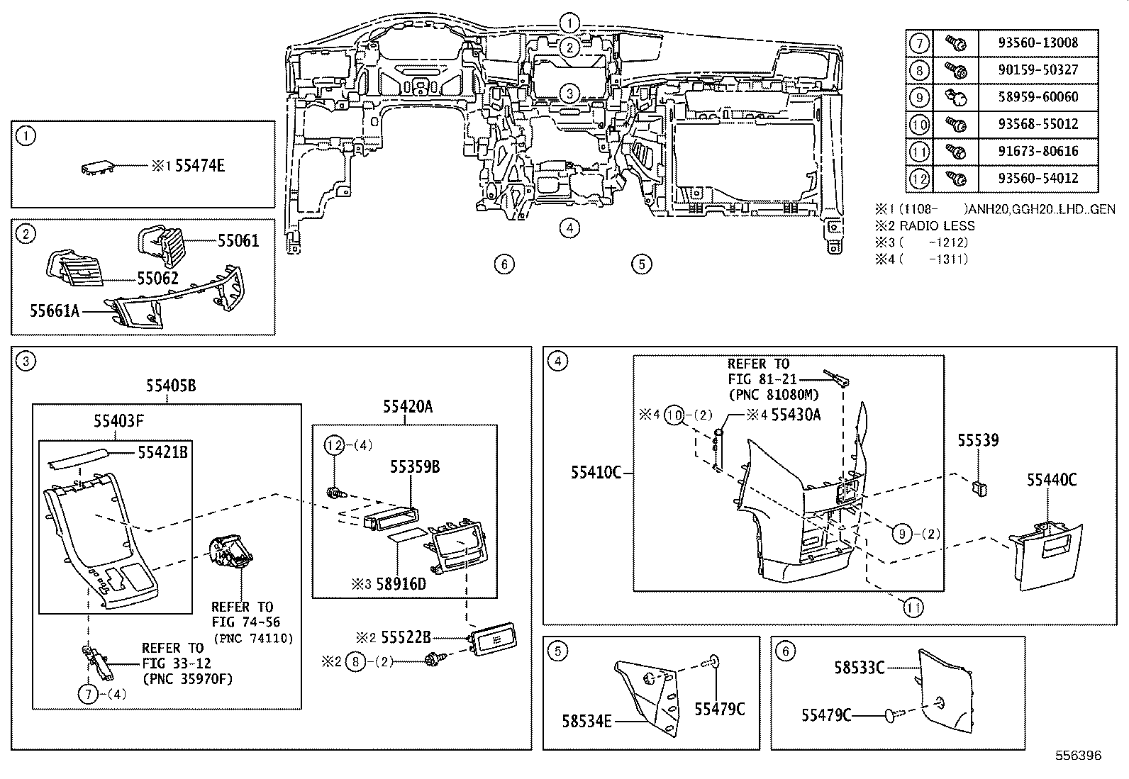 55302-58030-B0 PANEL SUB-ASSY, INSTRUMENT, UPPER product image