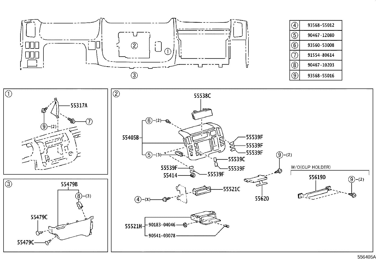 55405-37200-C0 PANEL SUB-ASSY, INSTRUMENT CLUSTER FINISH, CENTER product image