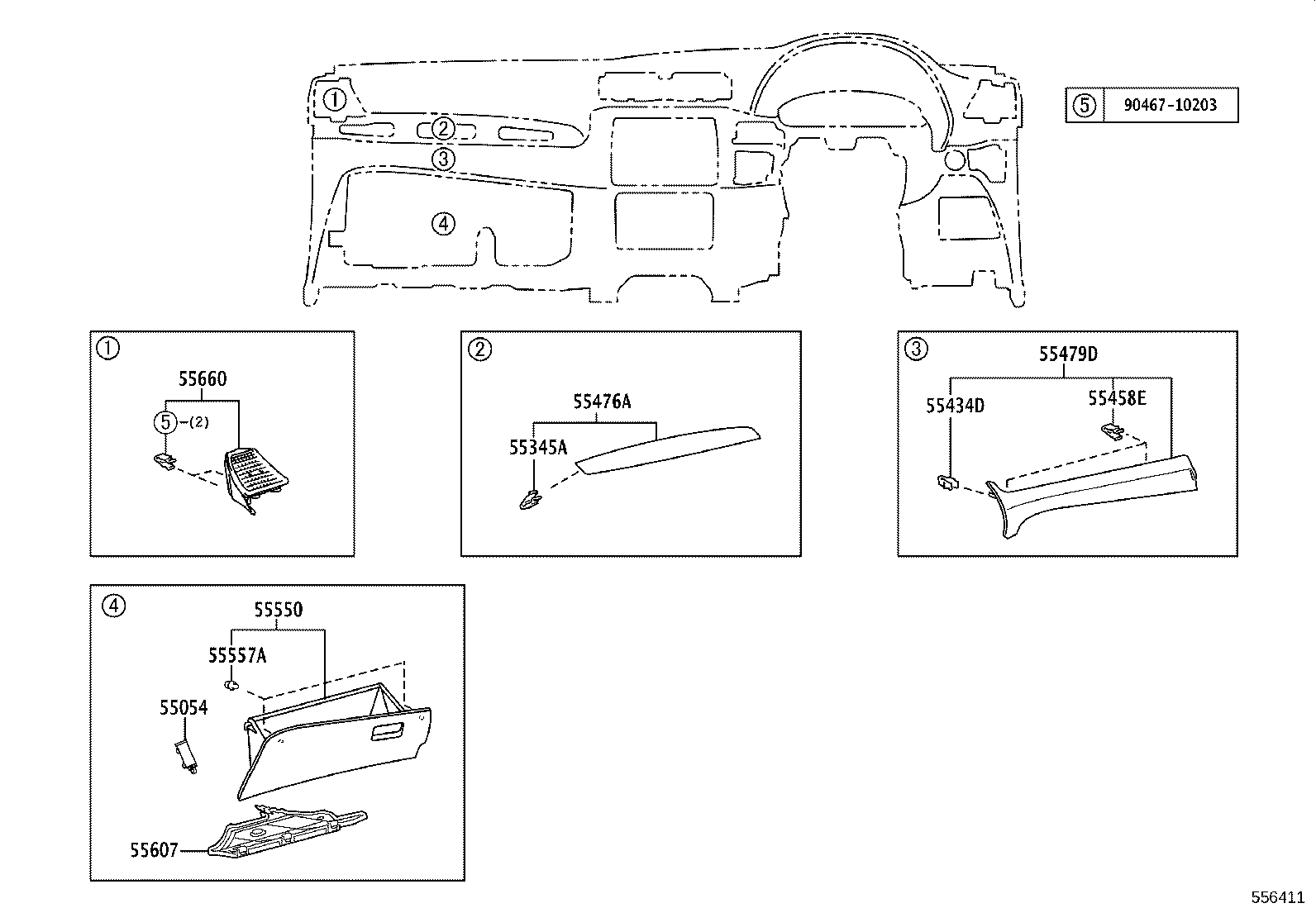 55302-20080-C0 PANEL SUB-ASSY, INSTRUMENT, UPPER product image