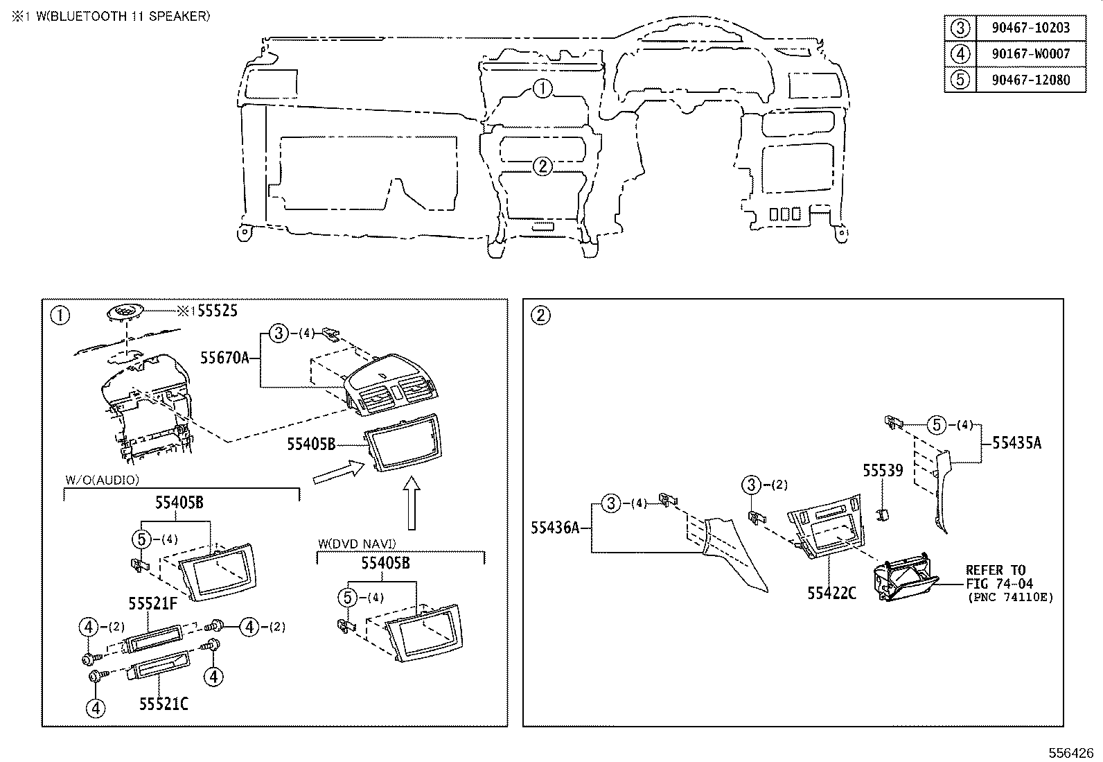 55302-05082-C0 PANEL SUB-ASSY, INSTRUMENT, UPPER product image
