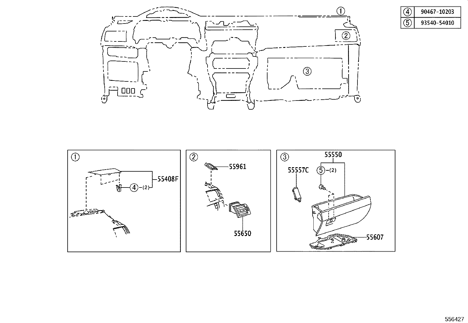 55302-05082-C0 PANEL SUB-ASSY, INSTRUMENT, UPPER product image