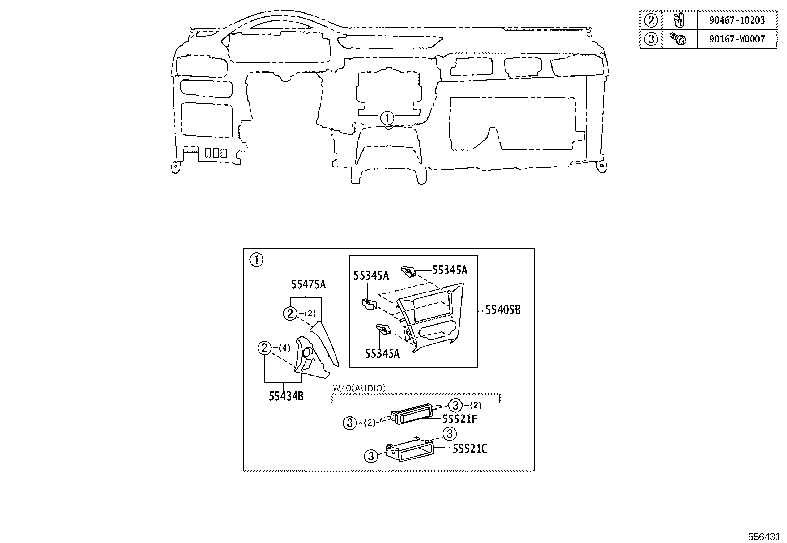 55302-05082-C0 PANEL SUB-ASSY, INSTRUMENT, UPPER product image