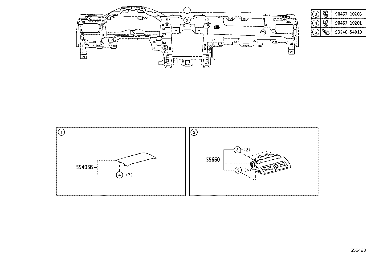 55307-06130 BRACE SUB-ASSY, INSTRUMENT PANEL, NO.2 product image