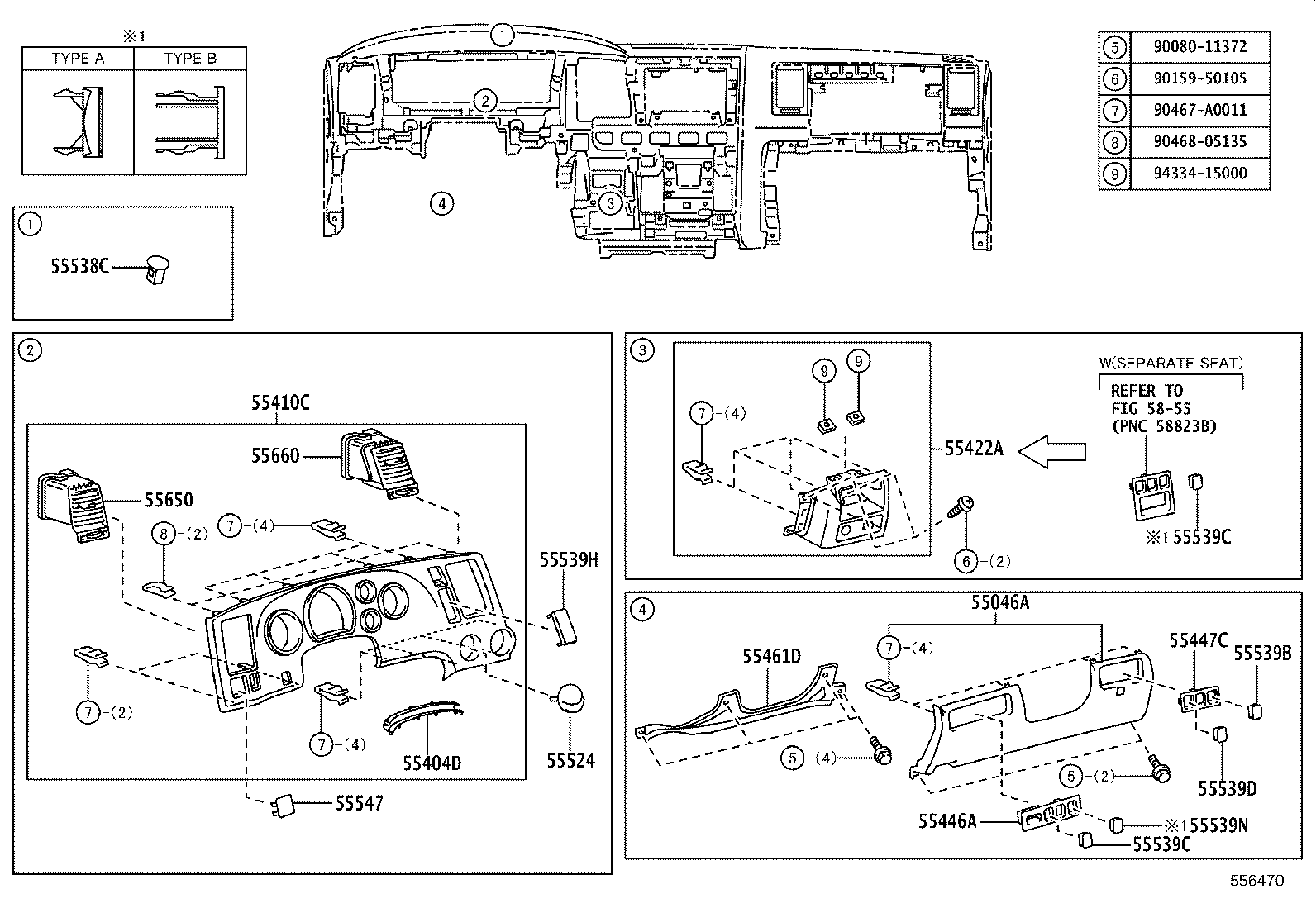 55054-0C010 STOPPER SUB-ASSY, GLOVE COMPARTMENT DOOR product image